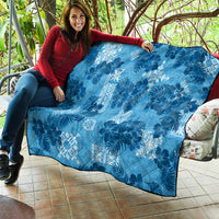 Hawaii Tapa Quilt Hibiscus Mix Hawaiian Quilt Patches - Blue - Wonder Print Shop