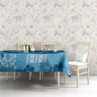 Hawaii Tapa Tablecloth Hibiscus Mix Hawaiian Quilt Patches - Blue - Wonder Print Shop