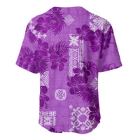 Hawaii Tapa Baseball Jersey Hibiscus Mix Hawaiian Quilt Patches - Violet LT7 - Wonder Print Shop