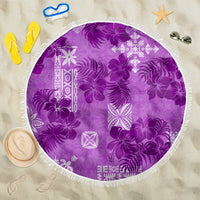Hawaii Tapa Beach Blanket Hibiscus Mix Hawaiian Quilt Patches - Violet LT7 - Wonder Print Shop