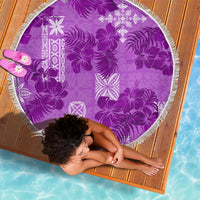 Hawaii Tapa Beach Blanket Hibiscus Mix Hawaiian Quilt Patches - Violet LT7 - Wonder Print Shop
