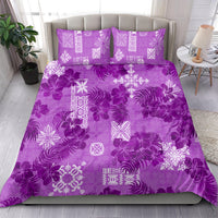 Hawaii Tapa Bedding Set Hibiscus Mix Hawaiian Quilt Patches - Violet LT7 - Wonder Print Shop