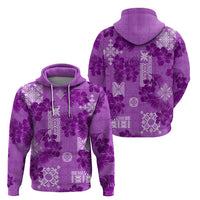 Hawaii Tapa Hoodie Hibiscus Mix Hawaiian Quilt Patches - Violet - Wonder Print Shop