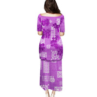 Hawaii Tapa Puletasi Hibiscus Mix Hawaiian Quilt Patches - Violet - Wonder Print Shop