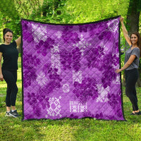 Hawaii Tapa Quilt Hibiscus Mix Hawaiian Quilt Patches - Violet - Wonder Print Shop