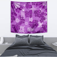Hawaii Tapa Tapestry Hibiscus Mix Hawaiian Quilt Patches - Violet - Wonder Print Shop