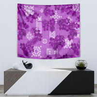 Hawaii Tapa Tapestry Hibiscus Mix Hawaiian Quilt Patches - Violet - Wonder Print Shop