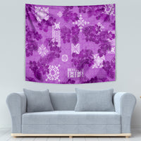 Hawaii Tapa Tapestry Hibiscus Mix Hawaiian Quilt Patches - Violet - Wonder Print Shop