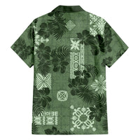 Hawaii Tapa Hawaiian Shirt Hibiscus Mix Hawaiian Quilt Patches - Sage Green - Wonder Print Shop