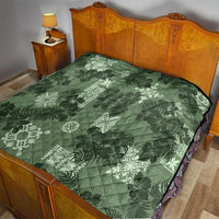 Hawaii Tapa Quilt Hibiscus Mix Hawaiian Quilt Patches - Sage Green - Wonder Print Shop
