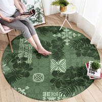 hawaii-tapa-round-carpet-hibiscus-mix-hawaiian-quilt-patches-sage-green