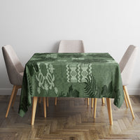 Hawaii Tapa Tablecloth Hibiscus Mix Hawaiian Quilt Patches - Sage Green - Wonder Print Shop