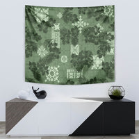 Hawaii Tapa Tapestry Hibiscus Mix Hawaiian Quilt Patches - Sage Green - Wonder Print Shop