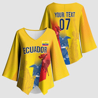 Ecuador Football Custom WC2026 Kimono Sleeve Blouse Historical Symbols - Wonder Print Shop