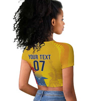 Ecuador Football Custom WC2026 Raglan Cropped T shirt Historical Symbols - Wonder Print Shop