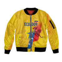 Ecuador Football Custom WC2026 Sleeve Zip Bomber Jacket Historical Symbols - Wonder Print Shop