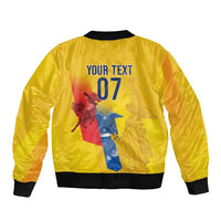 Ecuador Football Custom WC2026 Sleeve Zip Bomber Jacket Historical Symbols - Wonder Print Shop