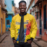 Ecuador Football Custom WC2026 Sleeve Zip Bomber Jacket Historical Symbols - Wonder Print Shop