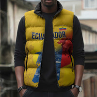 Ecuador Football Custom WC2026 Sleeveless Puffer Jacket Historical Symbols - Wonder Print Shop