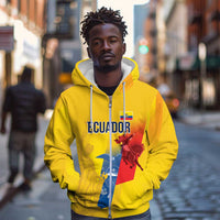 Ecuador Football Custom WC2026 Zip Hoodie Historical Symbols - Wonder Print Shop