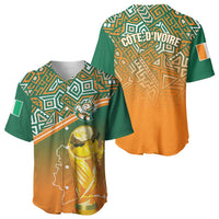 Ivory Coast Football Tribal Patterns Baseball Jersey WC2026 - Wonder Print Shop