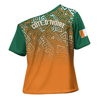 Ivory Coast Football Tribal Patterns Cross Shoulder Shirt WC2026 - Wonder Print Shop