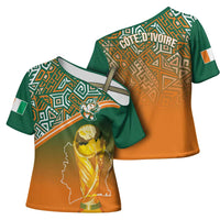 Ivory Coast Football Tribal Patterns Cross Shoulder Shirt WC2026 - Wonder Print Shop