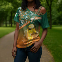 Ivory Coast Football Tribal Patterns Cross Shoulder Shirt WC2026 - Wonder Print Shop
