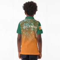Ivory Coast Football Tribal Patterns Kid Polo Shirt WC2026 - Wonder Print Shop