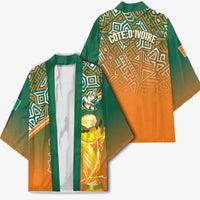 Ivory Coast Football Tribal Patterns Kimono WC2026 - Wonder Print Shop