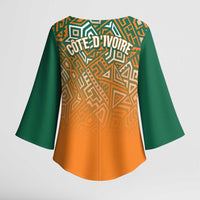 Ivory Coast Football Tribal Patterns Kimono Sleeve Blouse WC2026 - Wonder Print Shop