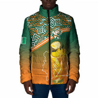 Ivory Coast Football Tribal Patterns Padded Jacket WC2026 - Wonder Print Shop