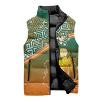 Ivory Coast Football Tribal Patterns Sleeveless Puffer Jacket WC2026 - Wonder Print Shop
