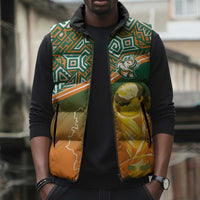 Ivory Coast Football Tribal Patterns Sleeveless Puffer Jacket WC2026 - Wonder Print Shop