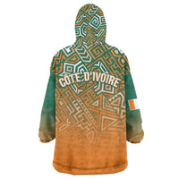 Ivory Coast Football Tribal Patterns Wearable Blanket Hoodie WC2026 - Wonder Print Shop