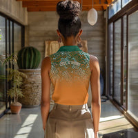 Ivory Coast Football Tribal Patterns Women Sleeveless Polo Shirt WC2026 - Wonder Print Shop