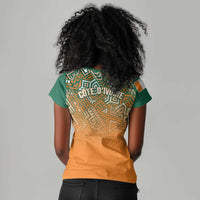 Ivory Coast Football Tribal Patterns Women V-Neck T-Shirt WC2026 - Wonder Print Shop