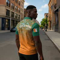 Ivory Coast Football Tribal Patterns Zipper Polo Shirt WC2026 - Wonder Print Shop