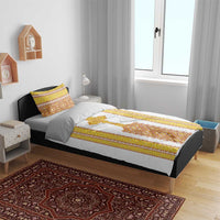 Habesha Motifs Ethiopia Bedding Set Tilet White Gold