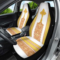 Habesha Motifs Ethiopia Car Seat Cover Tilet White Gold