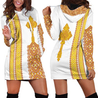 Habesha Motifs Ethiopia Hoodie Dress Tilet White Gold