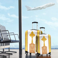 Habesha Motifs Ethiopia Luggage Cover Tilet White Gold