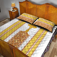 Habesha Motifs Ethiopia Quilt Bed Set Tilet White Gold