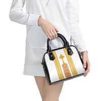 Habesha Motifs Ethiopia Shoulder Handbag Tilet White Gold