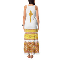 Habesha Motifs Ethiopia Tank Maxi Dress Tilet White Gold