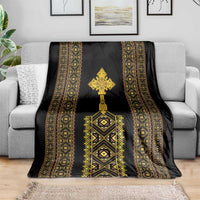 Habesha Motifs Ethiopia Blanket Tilet Black Gold