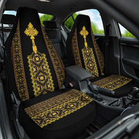 Habesha Motifs Ethiopia Car Seat Cover Tilet Black Gold