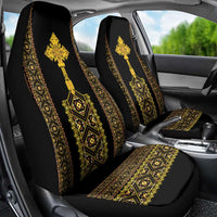 Habesha Motifs Ethiopia Car Seat Cover Tilet Black Gold