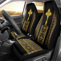 Habesha Motifs Ethiopia Car Seat Cover Tilet Black Gold