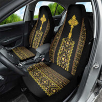 Habesha Motifs Ethiopia Car Seat Cover Tilet Black Gold